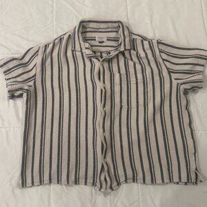 Men's American Eagle Striped Short-Sleeve Button-Up Shirt